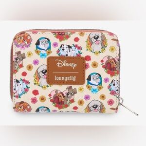 Loungefly Disney Lady and the Tramp Floral Cream Zip Wallet
